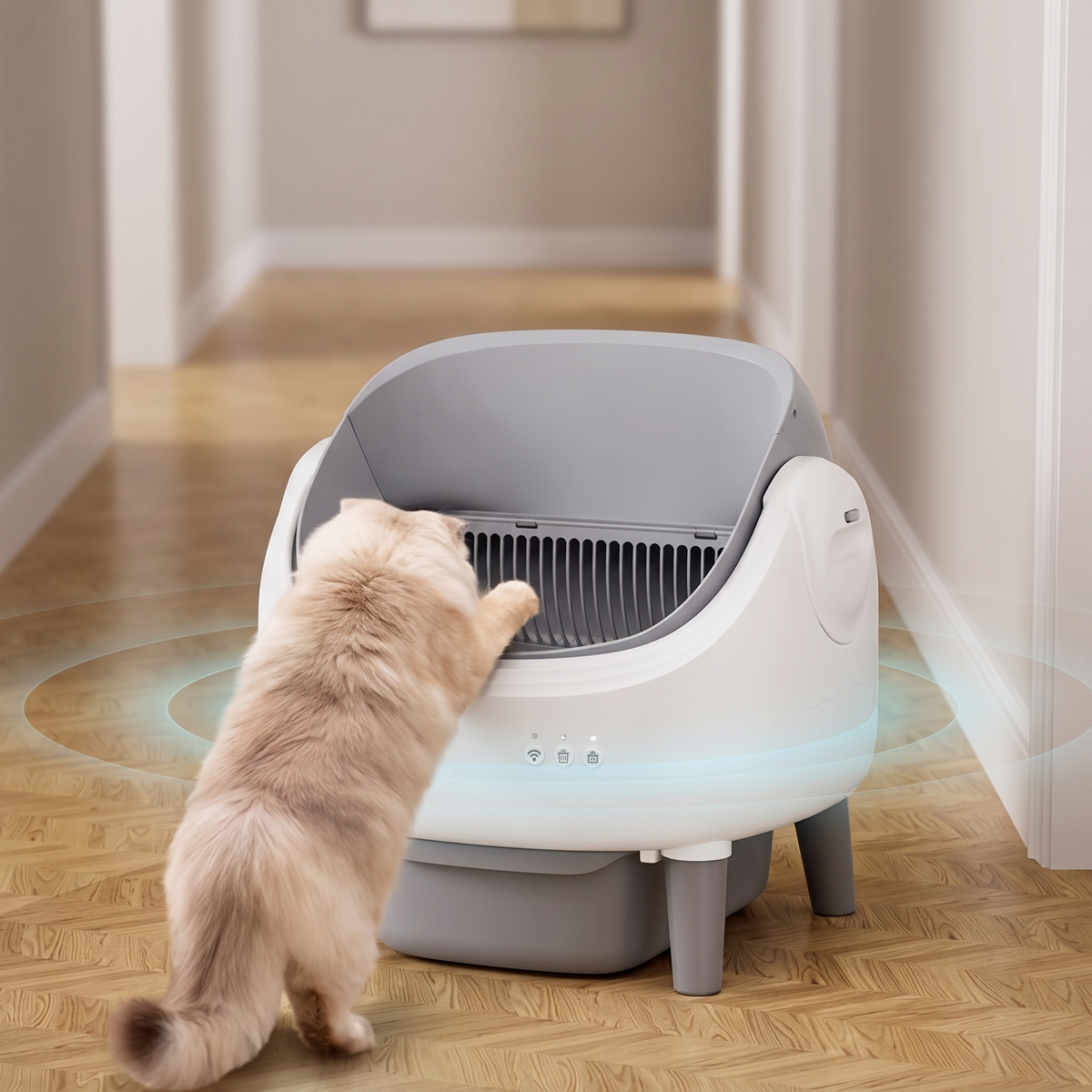 Dual safety sensors detect the cat